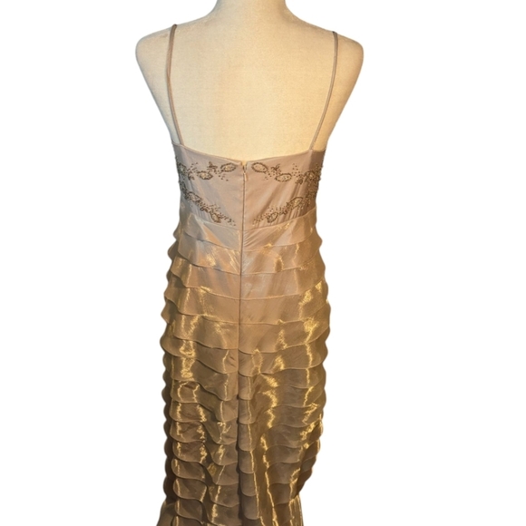 Alex Evenings Layered Tiered Beaded Long Gown with Matching Sheer Jacket Sz 8P - Picture 5 of 11